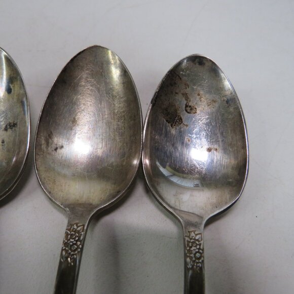 Ice Tea (6) Spoons SPRING CHARM floral WM Rogers & Sons co. 1963 - Picture 5 of 13
